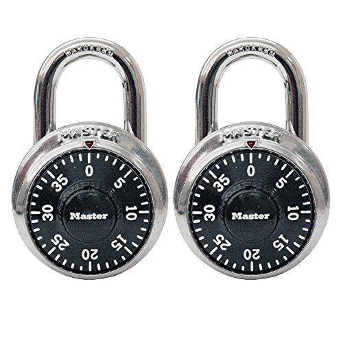 Product Cover Master Lock 1500T Locker Lock Combination Padlock, 2 Pack, Black