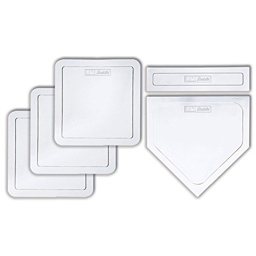 Product Cover Franklin Sports Thrown Down Baseball Bases with Home Plate and Pitcher's Rubber - Rubber Base Set Perfect for Baseball, Teeball, and Kickball - Five Piece White