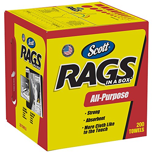 Product Cover Scott Rags In A Box 75260, White, 200 Shop Towels/Box, Pack of 8