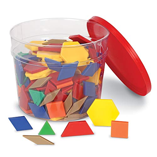 Product Cover Learning Resources Plastic Pattern Blocks, Shape Recognition, Early Math Skills, Set of 250, Ages 4+
