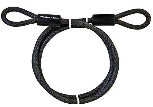 Product Cover Master Lock 78DPF Heavy Duty Looped End Cable, 6 Feet Braided Steel, 3/8-inch Diameter