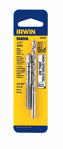 Product Cover IRWIN Drill And Tap Set, 1/4-Inch - 20 NC Tap and 13/64-Inch Drill Bit (80230)