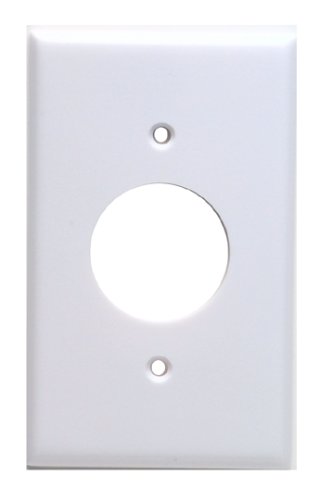 Product Cover Leviton 88004 001-000 Receptacle Standard Size Wall Plate, 1 Gang, 4-1/2 in L X 2-3/4 in W 0.22 in T, Smooth, Standard, White