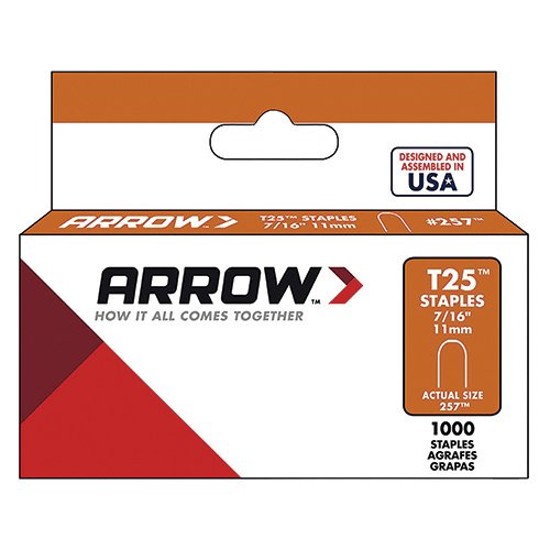 Product Cover Arrow 257 Genuine T25/T2025 7/16-Inch Staples, 1,000-Pack