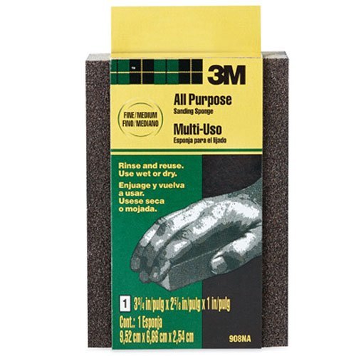 Product Cover 3M Small Area Sanding Sponge, Fine/Medium, 3.75-Inch by 2.625-Inch by 1-Inch