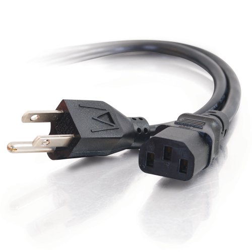 Product Cover C2G Replacement Power Cable For Computers, TVs, Monitors, & More - 10' Black Universal Cord Works With Any 3 Pin AC Power Connection - 18 Gauge Wire (03134)