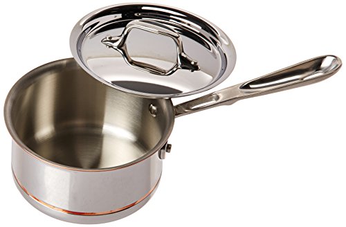 Product Cover All-Clad 6201.5 SS Copper Core 5-Ply Bonded Dishwasher Safe Saucepan/Cookware, 1.5-Quart, Silver