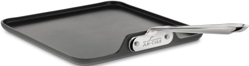 Product Cover All-Clad 3021 Hard Anodized Aluminum Scratch Resistant Nonstick Anti-Warp Base Square Griddle Specialty Cookware, 11-Inch, Black