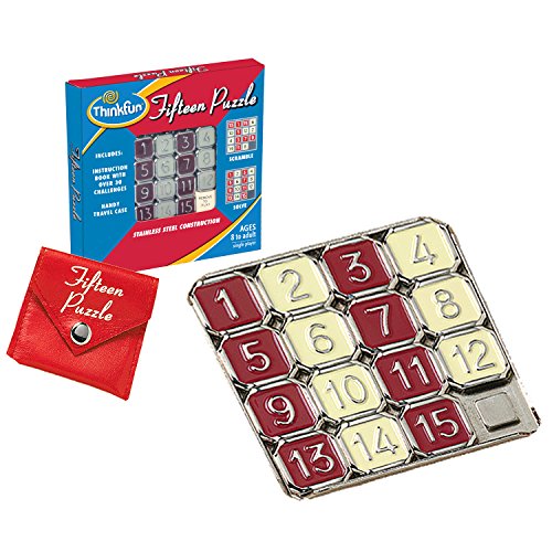 Product Cover ThinkFun Fifteen Puzzle - Classic Puzzle Game, Perfect for Travel, Can Fit in Your Pocket For Age 8 and Up