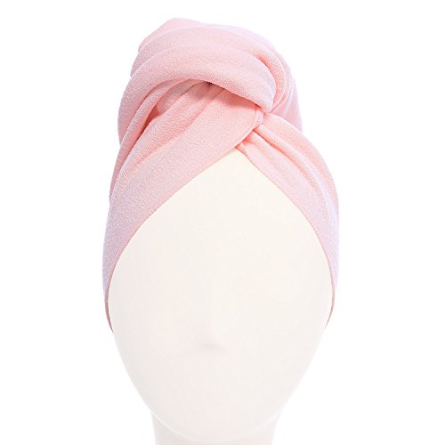 Product Cover Aquis Microfiber Hair Towel, Lisse Crepe, Pink (19 x 39-Inches)