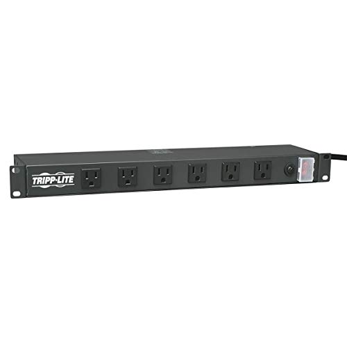 Product Cover Tripp Lite Rackmount Network-Grade PDU Power Strip, 12 Right Angle Outlets Wide-Spaced, 15A, 15ft Cord w/ 5-15P Plug, (RS1215-RA)