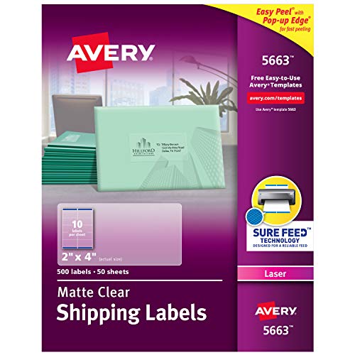 Product Cover Avery Matte Frosted Clear Address Labels for Laser Printers, 2