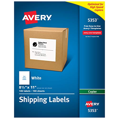 Product Cover Avery Shipping Labels for Copiers, 8-1/2