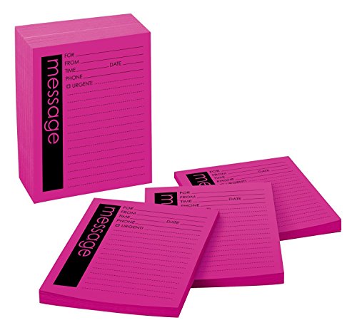 Product Cover Post-it Super Sticky Printed Important Message Pads, 4 in x 5 in, Fireball Fuchsia, Lined, 12 Pads/Pack, 50 Sheets/Pad (7662-12-SS)