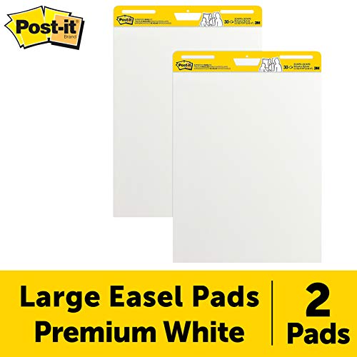 Product Cover Post-it Super Sticky Easel Pad, 25 x 30 Inches, 30 Sheets/Pad, 2 Pads, Large White Premium Self Stick Flip Chart Paper, Super Sticking Power (559)