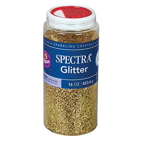 Product Cover Pacon PAC91780 Spectra Glitter Sparkling Crystals, Gold, 16-Ounce Jar