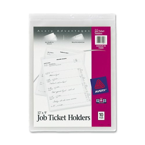 Product Cover Avery Job Ticket Holders, Heavy Gauge Vinyl, 9 x 12 Inches, 10 per Pack (75009)