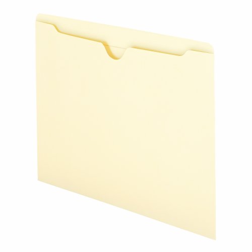 Product Cover Smead File Jacket, Reinforced Straight-Cut Tab, Flat-No Expansion, Letter Size, Manila, 100 per Box (75500)