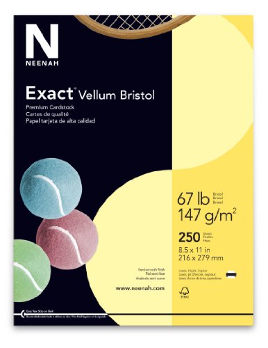 Product Cover Wausau Vellum Bristol Cardstock, 67 lb, 8.5 x 11 Inch, Pastel Yellow, 250 Sheets (81338)