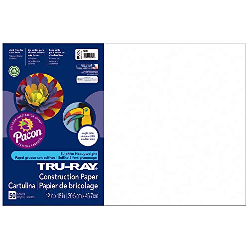 Product Cover Tru-Ray Heavyweight Construction Paper, White,  12