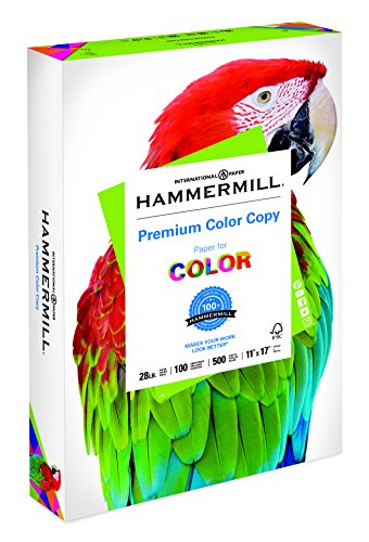 Product Cover Hammermill Paper, Premium Color Copy Paper, 11 x 17 Paper, Ledger Size, 28lb Paper, 100 Bright, 1 Ream / 500 Sheets (102541R) Acid Free Paper
