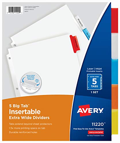 Product Cover Avery Insertable Tab Index Dividers (AVE11220)
