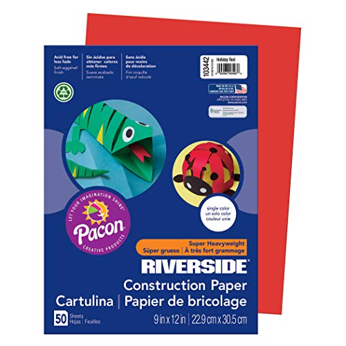 Product Cover Riverside 3D Construction Paper, Holiday Red, 9