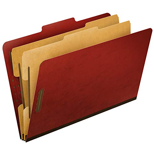 Product Cover Pendaflex Top-Tab Pressboard Classification Folders, 2/5 Cut, Legal Size, Brick Red, 10 per Box (2257R)