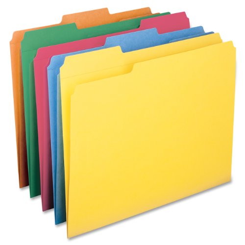 Product Cover Smead File Folder, Reinforced 1/3-Cut Tab, Letter Size, Assorted Colors, 100 per Box (11993)