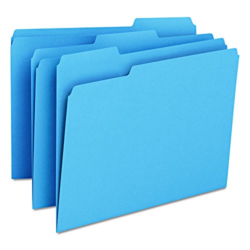 Product Cover Smead File Folder, 1/3-Cut Tab, Letter Size, Blue, 100 per Box (12043)