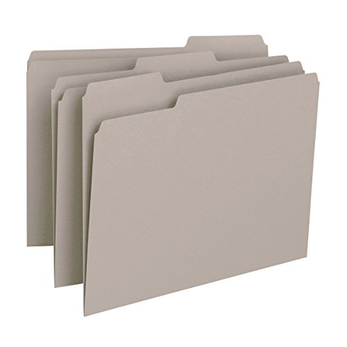 Product Cover Smead File Folder, 1/3-Cut Tab, Letter Size, Gray, 100 per Box (12343)