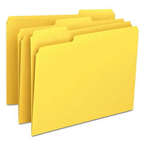 Product Cover Smead File Folder, 1/3-Cut Tab, Letter Size, Yellow, 100 per Box (12943)