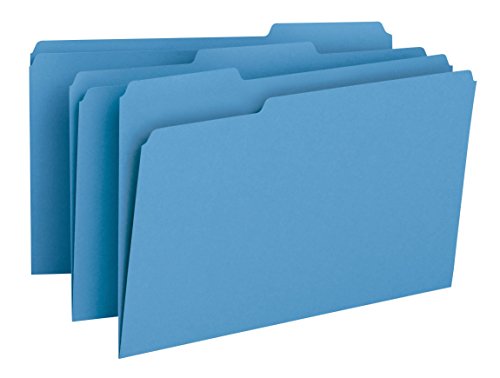 Product Cover Smead File Folder, 1/3-Cut Tab, Legal Size, Blue, 100 per Box (17043)
