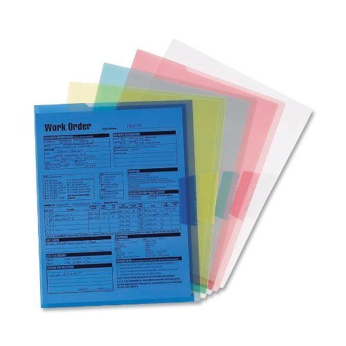 Product Cover Smead Organized Up Poly Translucent Project Jacket, Letter Size, Assorted Colors, 5 per Pack (85750)