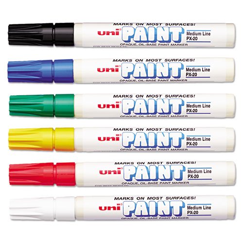 Product Cover Uni-Paint PX-20 Oil-Based Paint Marker, Medium Point, Assorted Colors, 6-Count