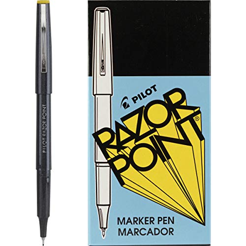 Product Cover PILOT Razor Point Fine Line Marker Stick Pens, Ultra-Fine Point (0.3mm) Black Ink, 12 Count (11001)