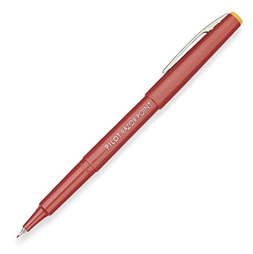 Product Cover PILOT Razor Point Fine Line Marker Stick Pens, Ultra-Fine Point (0.3mm) Red Ink, 12 Count (11007)