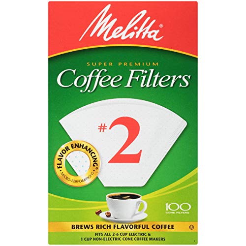 Product Cover Melitta #2 Super Premium Cone Coffee Filters, White, 100 Count