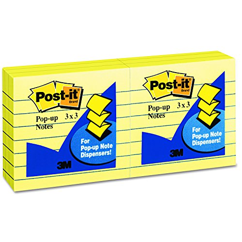 Product Cover Post-it Pop-up Notes R335YW Original Canary Yellow Pop-Up Refill, Lined, 3 x 3, 100-Sheet (Pack of 6)