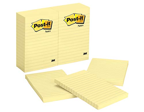 Product Cover Post-it Notes, 4 in x 6 in, Canary Yellow, Lined, 12 Pads/Pack, 100 Sheets/Pad (660)