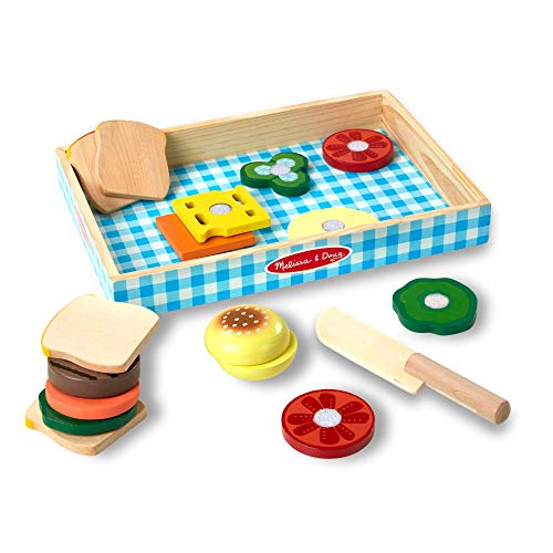 Product Cover Melissa & Doug Sandwich-Making Set (Wooden Play Food, Wooden Storage Tray, Materials, 16 Pieces, Great Gift for Girls and Boys - Best for 3, 4, and 5 Year Olds)