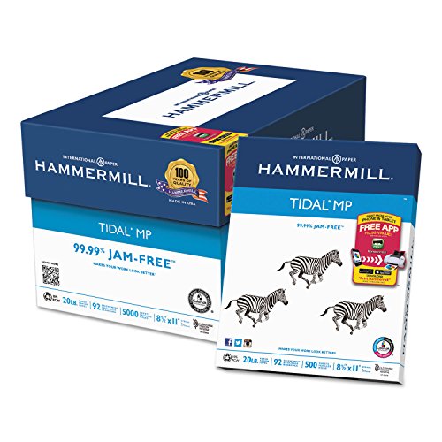 Product Cover Hammermill Paper Tidal Multipurpose, 20lb, 92 Bright, 8.5 x 11, Letter, 5,000 Sheets /Carton. Made In The USA