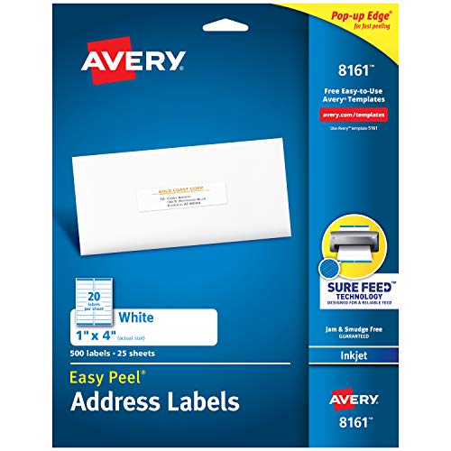 Product Cover Avery Address Labels with Sure Feed for Inkjet Printers, 1