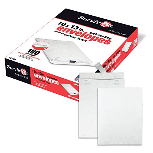 Product Cover Quality Park Survivor R1580 Tyvek Mailer, 10 x 13, White (Box of 100)