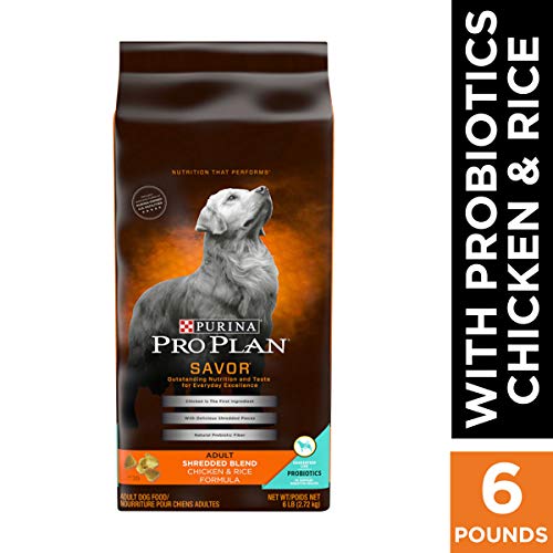 Product Cover Purina Pro Plan With Probiotics Dry Dog Food, SAVOR Shredded Blend Chicken & Rice Formula - 6 lb. Bag
