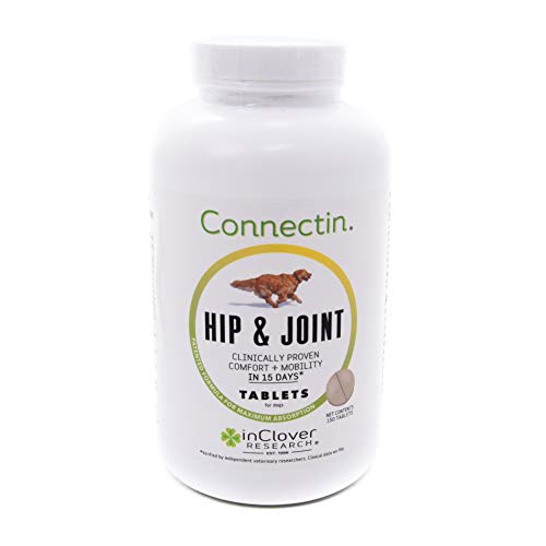 Product Cover In Clover Connectin Hip and Joint Tablet Supplement for Dogs, Combines Glucosamine, Chondroitin and Hyaluronic Acid with Herbs, Patented and Clinically Tested to Work in 15 Days,150ct