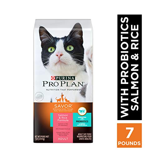 Product Cover Purina Pro Plan High Protein, With Probiotics Dry Cat Food, SAVOR Salmon & Rice Formula - 7 lb. Bag