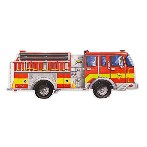 Product Cover Melissa & Doug Giant Fire Truck Floor Puzzle (Easy-Clean Surface, Promotes Hand-Eye Coordination, 24 Pieces, 48