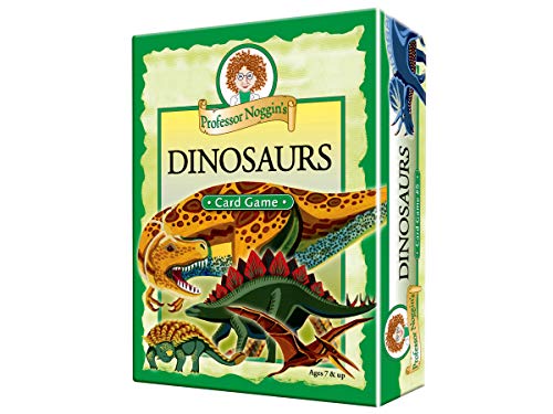 Product Cover Professor Noggin's Dinosaurs - A Educational Trivia Based Card Game For Kids - Features 30 Illustrated Cards Including 180 Questions and a 3-Number Die (Ages 7+)