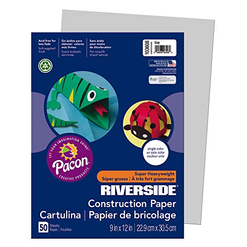 Product Cover Riverside 3D Construction Paper, Gray, 9